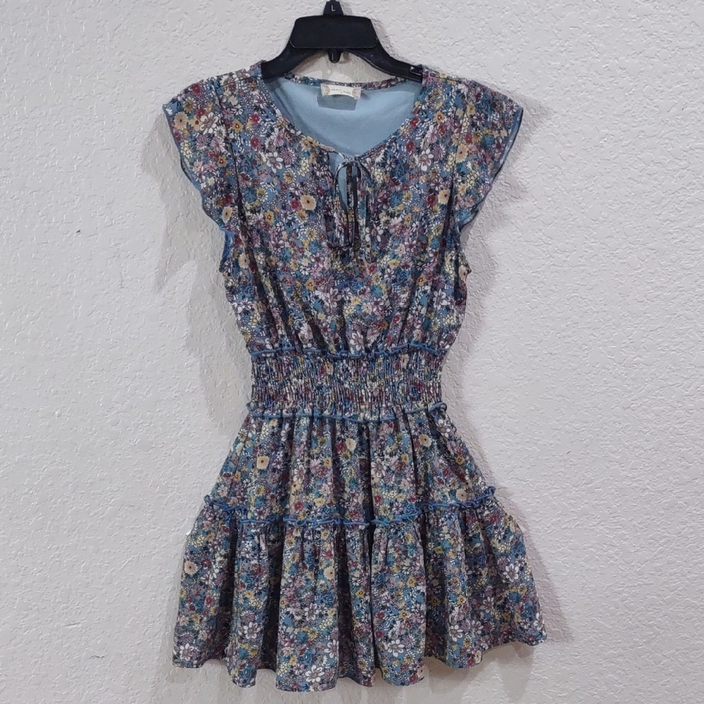 Altar'd State Floral Ruffle Sleeve Dress - Picture 1 of 15